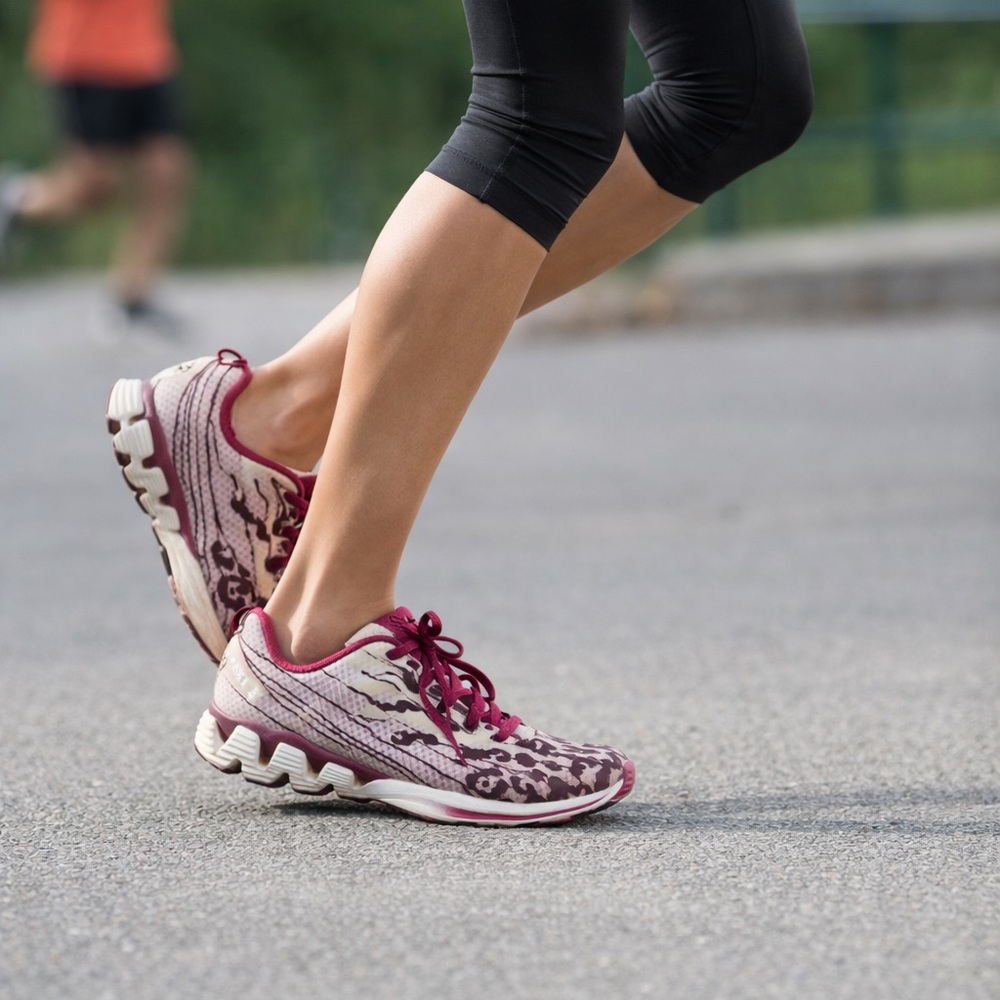 Reebok Women's Burgundy and White Patterned Sneakers